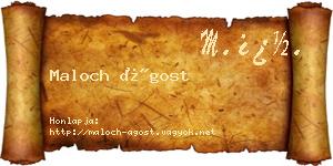 Maloch Ágost névjegykártya